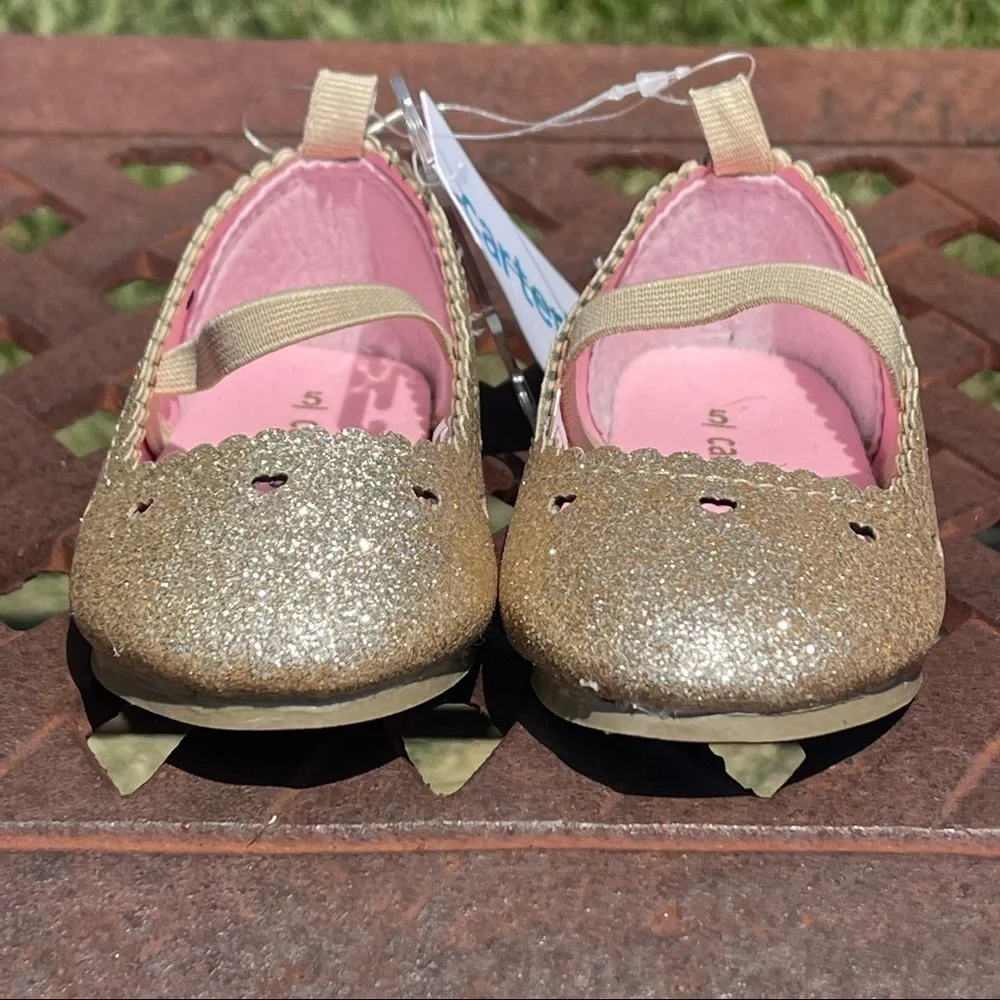 NWT MACY’S Carter’s Glitter Slip-On Infant Dress Shoes